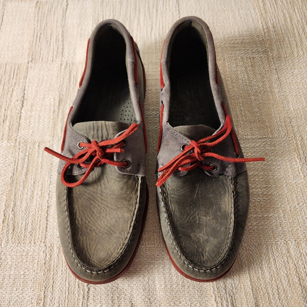 Sebago Men's Gray and Red Boat Shoes Sz 12m